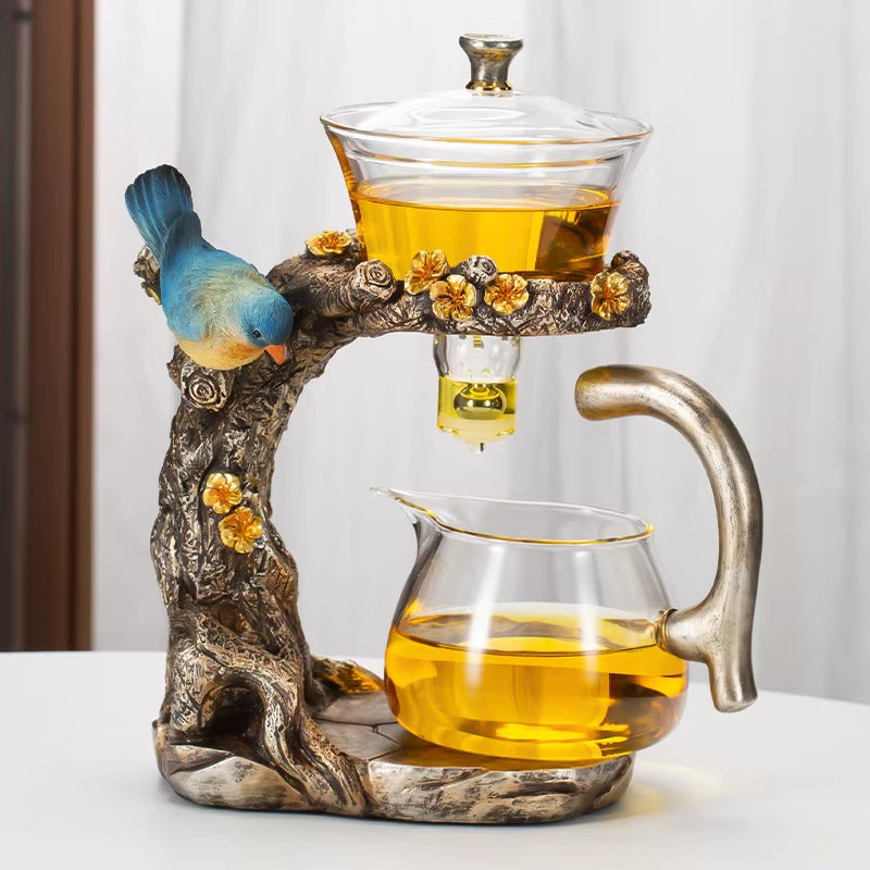 Kung Fu Teapot Household Magnetic Suction Semi-Automatic Lazy Tea Making Tool Glass Tea Set