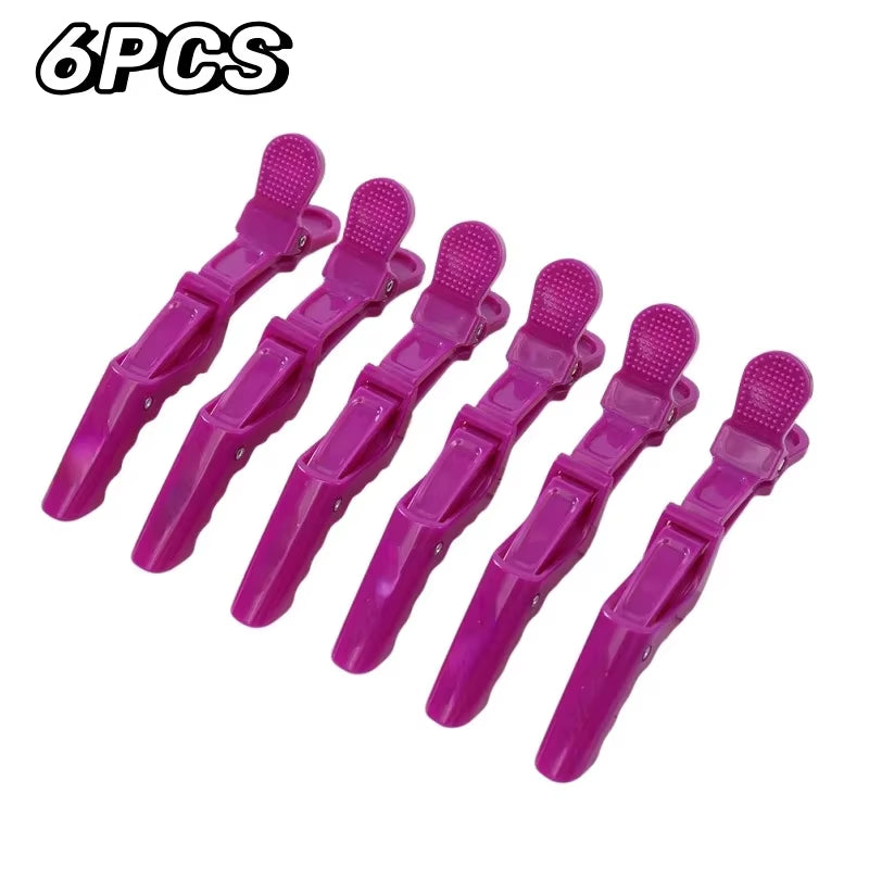 6Pcs/Lot Plastic Hair Clip Hairpin Hairdressing Clamps Claw Section Alligator Clips Barber for Styling Salon Accessories