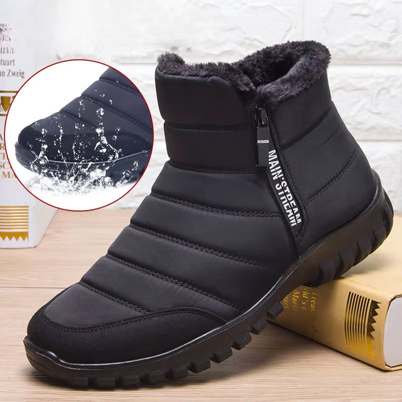 2024 Winter Men Ankle Snow Boot Waterproof Non Slip Shoe for Men Casual Keep Warm Plush Plu Size Couple Footwear Chaussure Homme