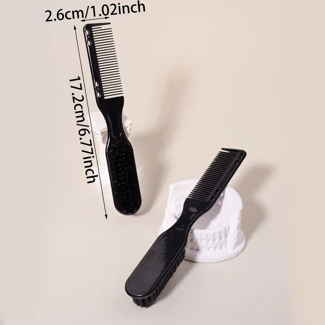 1/2Pcs Convenient and Multifunctional Travel Dual Head Brush Comb Styling Tool Integrated，Special for Real Hair Wigs