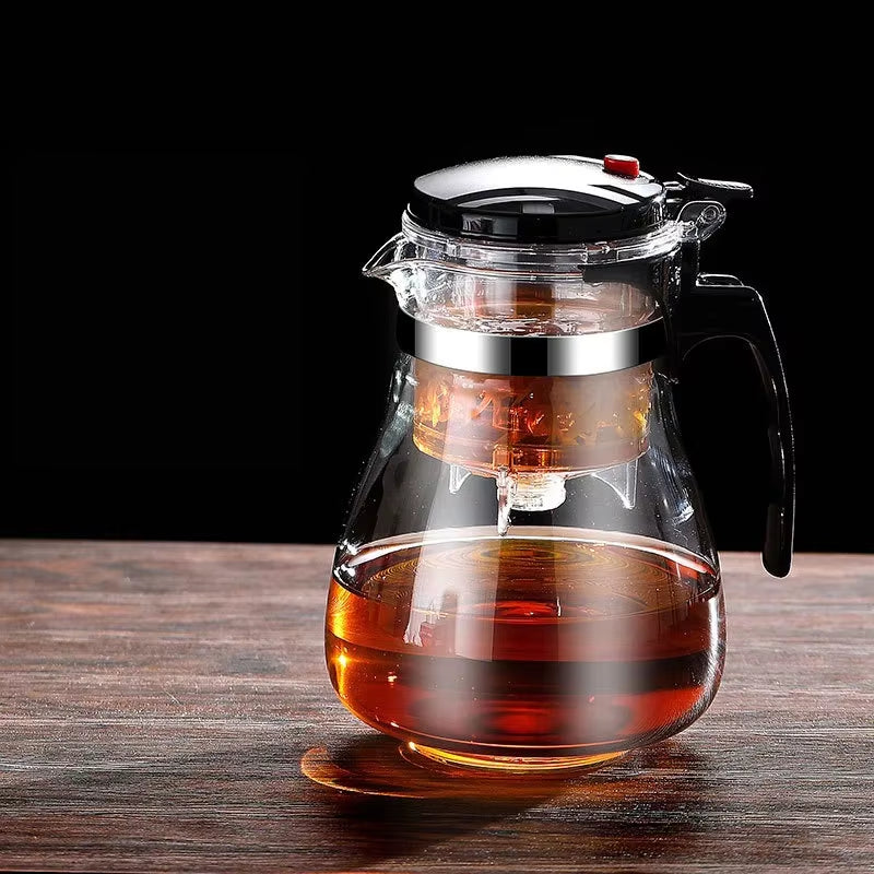 Heat Resistant Glass Teapot One-Click Filtering Tea Pot Tea Water Separation Filter Tea Maker Coffee Pot Home Teaware Set