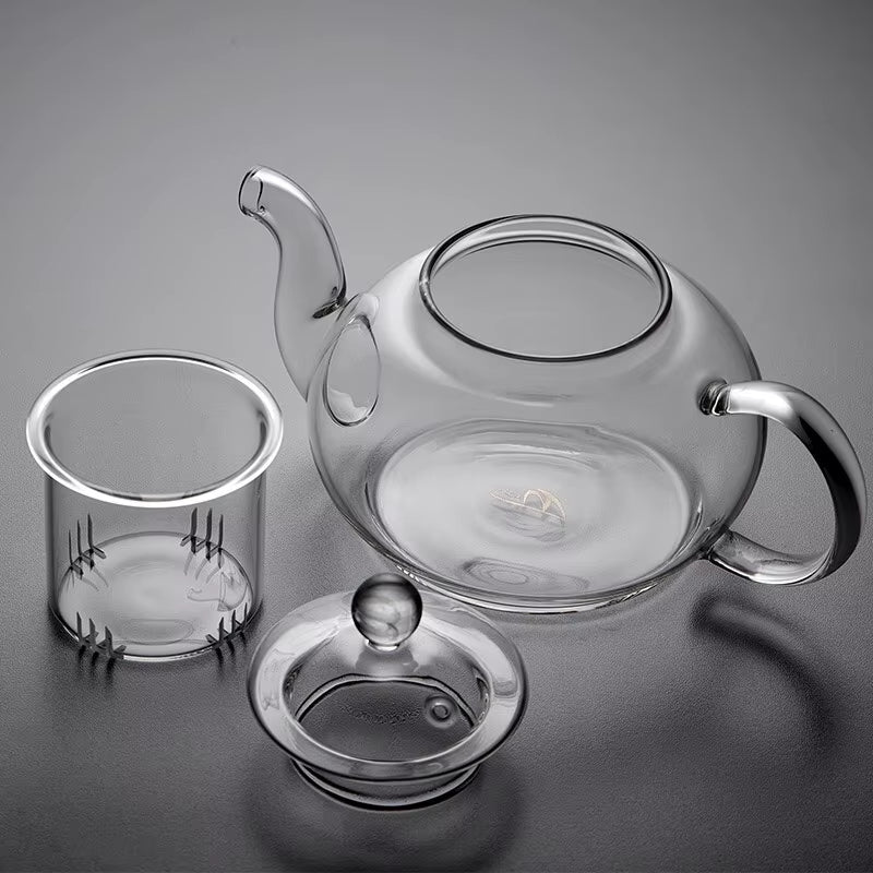 400Ml/1000Ml Heat-Resistant Glass Tea Pot Flower Kettle Kung Fu Teawear Set Tea Strainer Infuser Puer Oolong Barley Pot Teaware