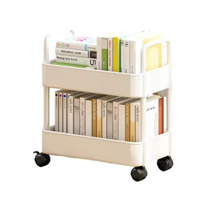 Rolling Storage Cart 20Lbs Max Load Capacity 2 Tier Utility Cart Trolley on Wheels for Kitchen Bathroom Accessories