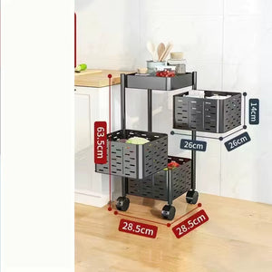 Multi-Functional Storage Rack Vegetable and Fruit Basket Kitchen Shelving Multi-Floor Home Installation Free