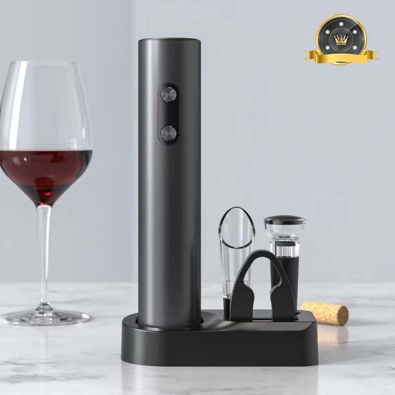 Electric Wine Bottle Opener Set Automatic Corkscrew with Aerator Pourer and Foil Cutter for Kitchen Bar Party Gifts Battery