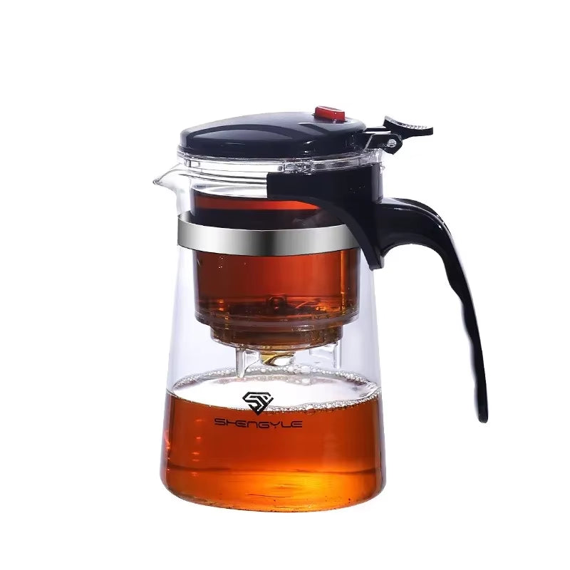 Heat Resistant Glass Teapot One-Click Filtering Tea Pot Tea Water Separation Filter Tea Maker Coffee Pot Home Teaware Set