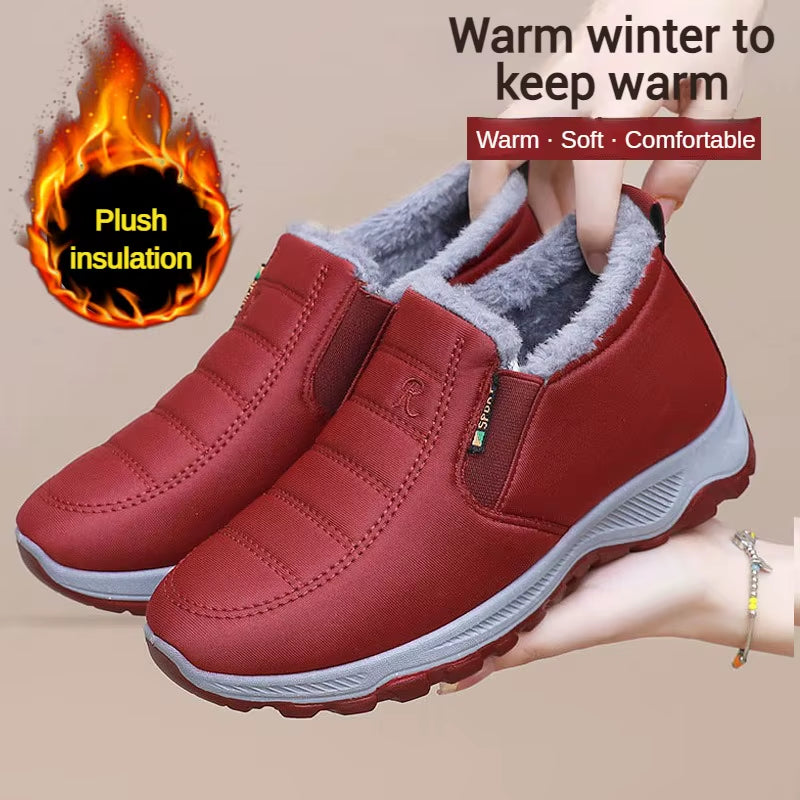 Men'S Shoes, Autumn and Winter, Old Beijing Cotton Shoes, Men'S Plush, Thickened, Warm and Wear-Resistant Walking Shoes Non Slip