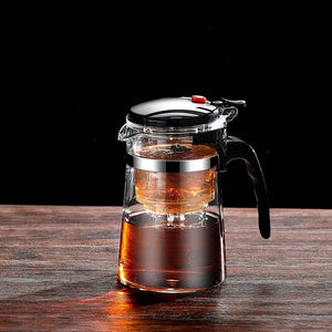 Heat Resistant Glass Teapot One-Click Filtering Tea Pot Tea Water Separation Filter Tea Maker Coffee Pot Home Teaware Set