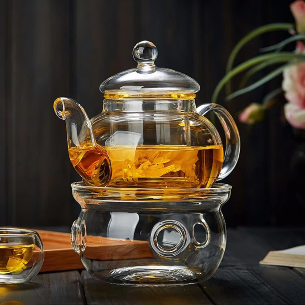 400Ml/1000Ml Heat-Resistant Glass Tea Pot Flower Kettle Kung Fu Teawear Set Tea Strainer Infuser Puer Oolong Barley Pot Teaware