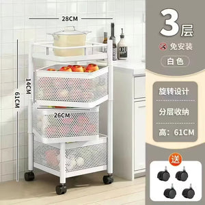 Multi-Functional Storage Rack Vegetable and Fruit Basket Kitchen Shelving Multi-Floor Home Installation Free