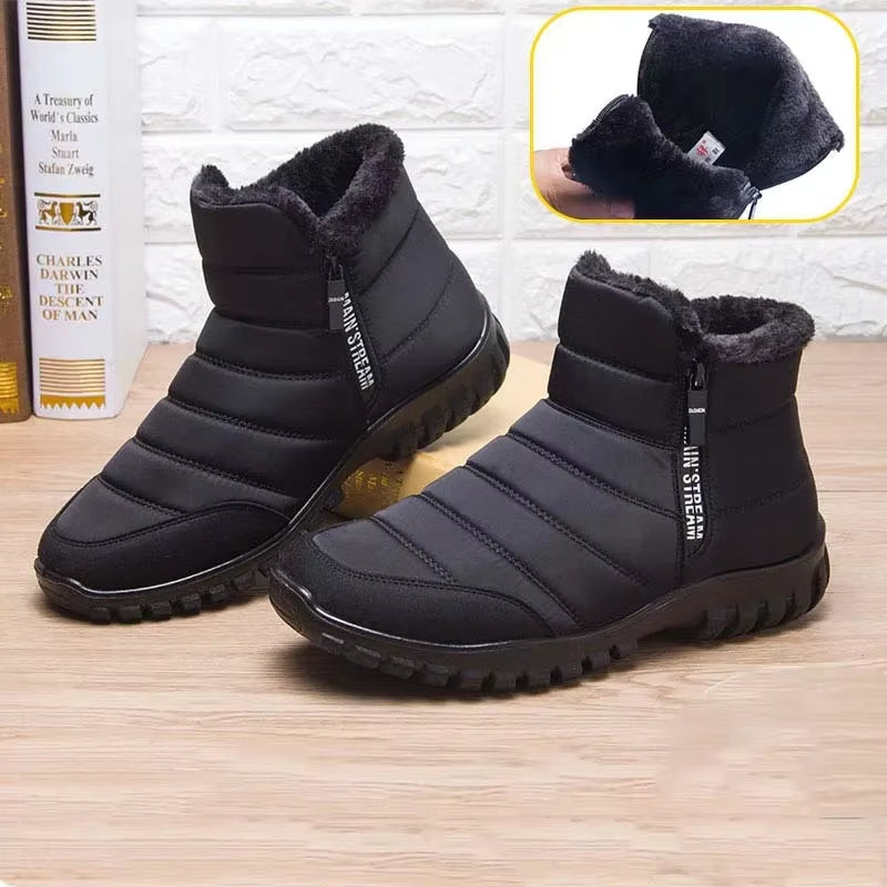 2024 Winter Men Ankle Snow Boot Waterproof Non Slip Shoe for Men Casual Keep Warm Plush Plu Size Couple Footwear Chaussure Homme