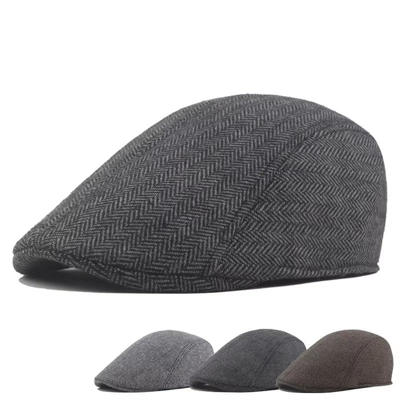 Fashion Berets Men High Quality Autumn Winter Wool Hat Herringbone Flat Cap Classical Artist Painter Hat Male Beret Caps Gorras