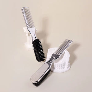 1/2Pcs Convenient and Multifunctional Travel Dual Head Brush Comb Styling Tool Integrated，Special for Real Hair Wigs