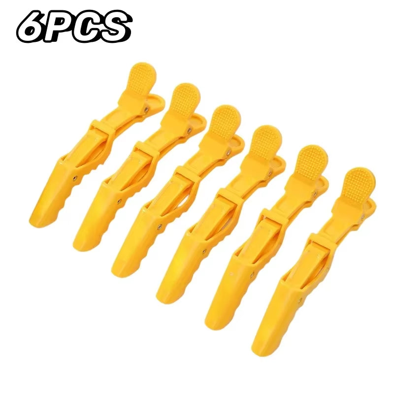 6Pcs/Lot Plastic Hair Clip Hairpin Hairdressing Clamps Claw Section Alligator Clips Barber for Styling Salon Accessories