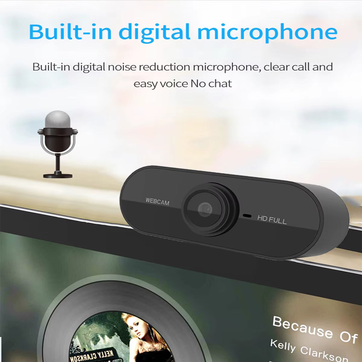 Webcam Computer Camera 1080P HD USB with Microphone Support Desktop Computer Laptop Suitable for Live Video Call Conference