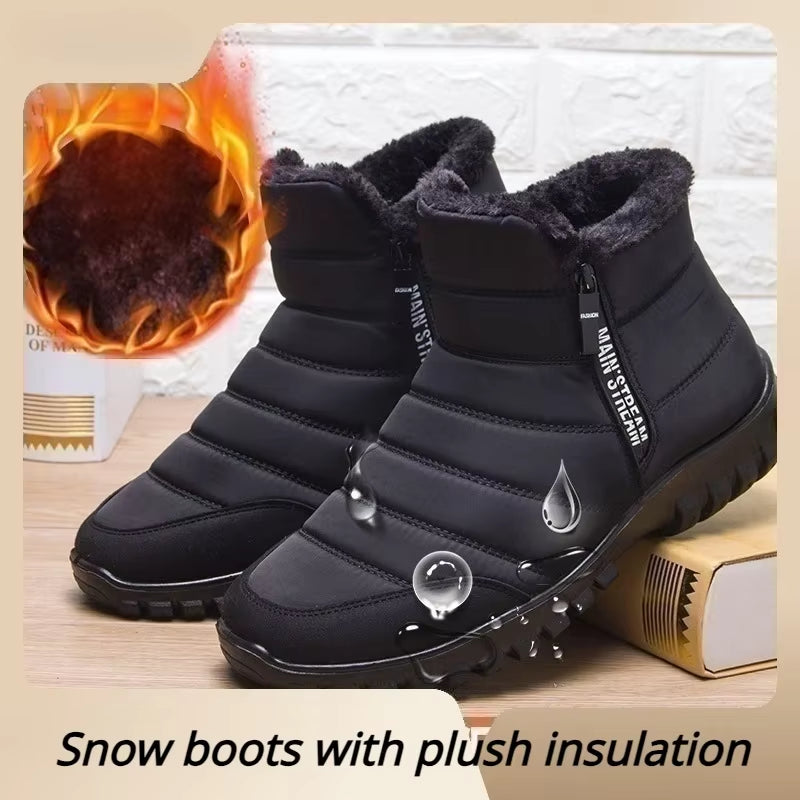 2024 Winter Men Ankle Snow Boot Waterproof Non Slip Shoe for Men Casual Keep Warm Plush Plu Size Couple Footwear Chaussure Homme