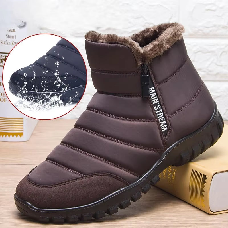 2024 Winter Men Ankle Snow Boot Waterproof Non Slip Shoe for Men Casual Keep Warm Plush Plu Size Couple Footwear Chaussure Homme