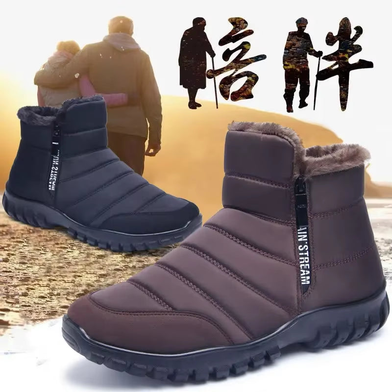 2024 Winter Men Ankle Snow Boot Waterproof Non Slip Shoe for Men Casual Keep Warm Plush Plu Size Couple Footwear Chaussure Homme